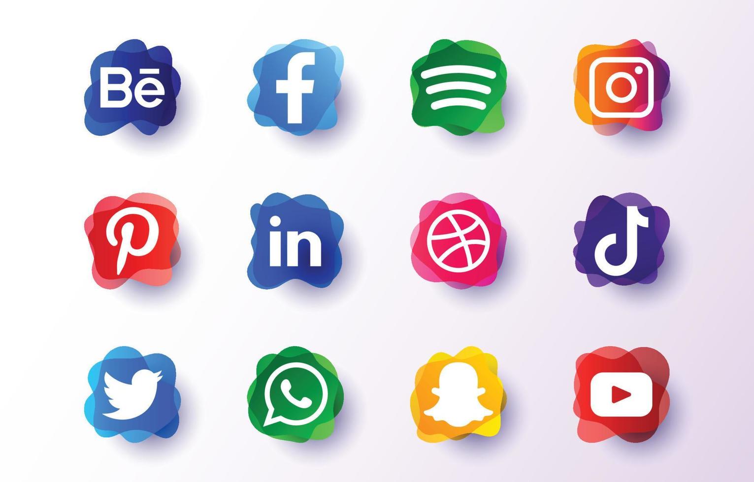 mobil social media logotyp samling vektor