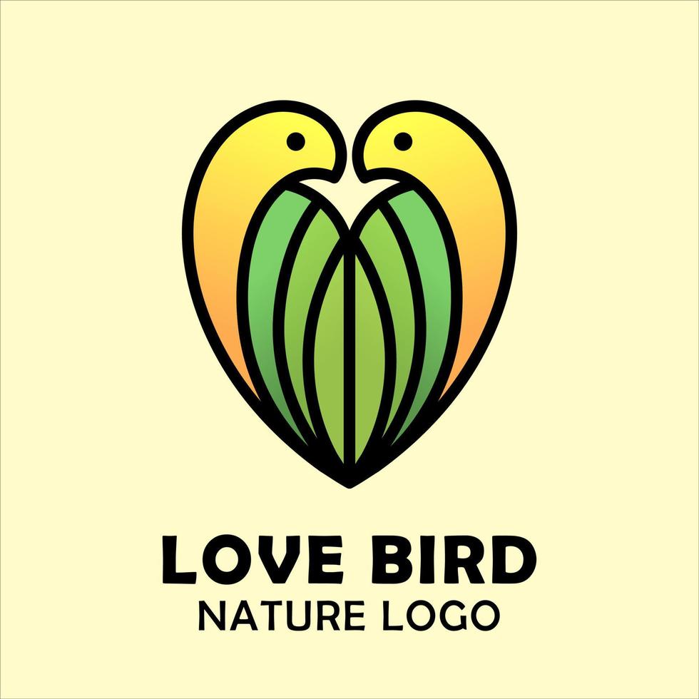 kärlek fågel natur logotyp. den är lämplig för logotyper av fåglar, natur, kärlek, gemenskap, mänskligheten, företag, och Mer. vektor