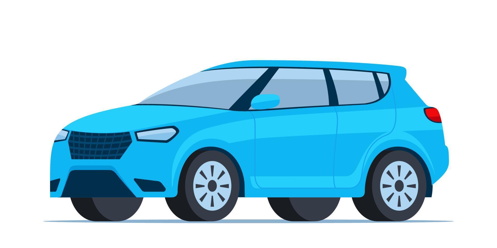 blå modern sUV bil, sida se. vektor illustration.