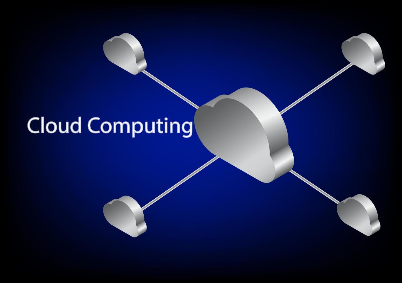Grafik Vektor Wolke Computing Konzept Wolke Symbol zum ein Netzwerk Verbindungen Daten Transfer online mit Blau Gradient Hintergrund