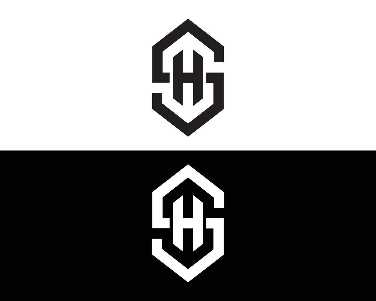 brev sh och hs logotyp design modern vektor mall.