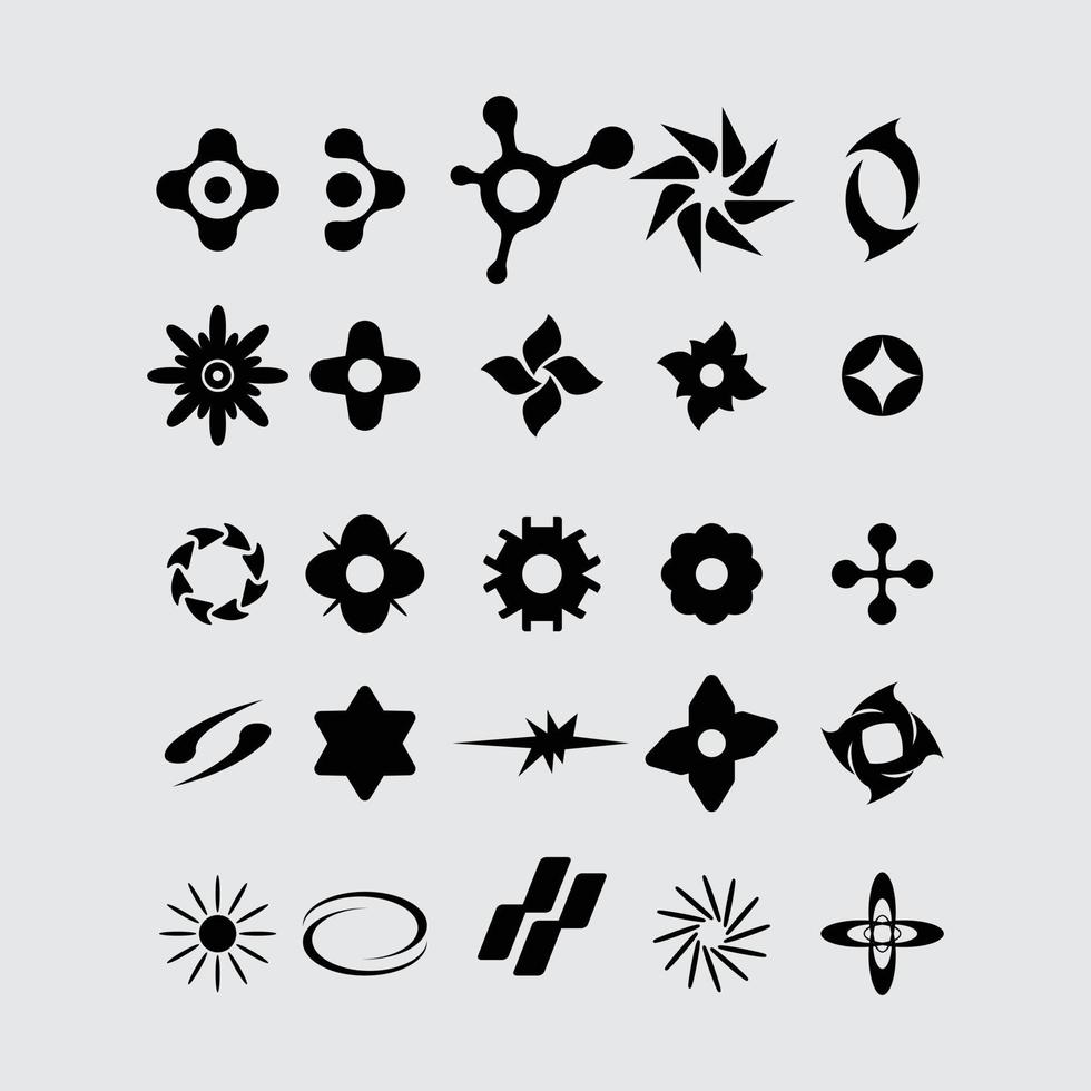 blomma ikon symbol logotyp, mönster illustration vektor skriva ut element textil, isolerat bunt uppsättning redigerbar