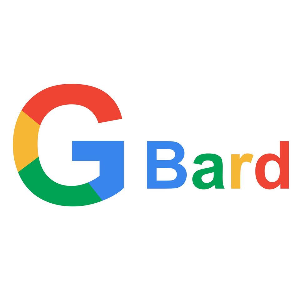 Google bard ai chatbot teknologi. bard chatbot förbi Google. Sök bot med Google logotyp. vektor