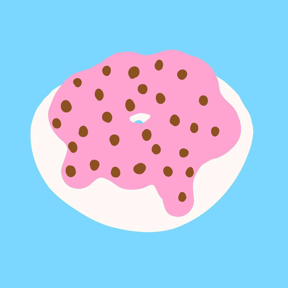 Donut im Cartoon-Stil. vektorillustration lokalisiert auf blauem hintergrund. vektor