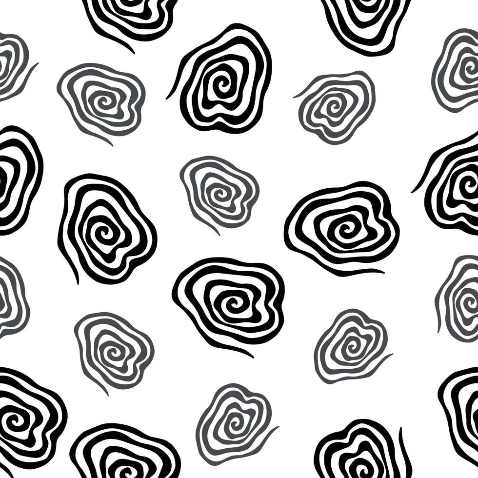 Spiral- nahtlos Vektor Muster. Vektor Bild auf Weiß Hintergrund. schwarz und Weiß.