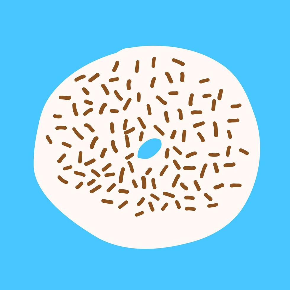 Donut im Cartoon-Stil. vektorillustration lokalisiert auf blauem hintergrund. vektor