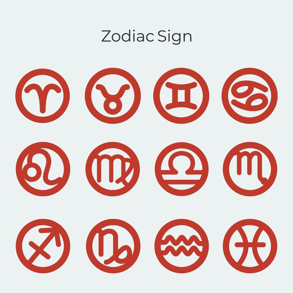 Horoskop Zeichen und Symbol Sammlungen. Vektor eps 10