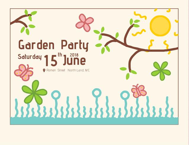 Garten Party Einladung Vorlage vektor