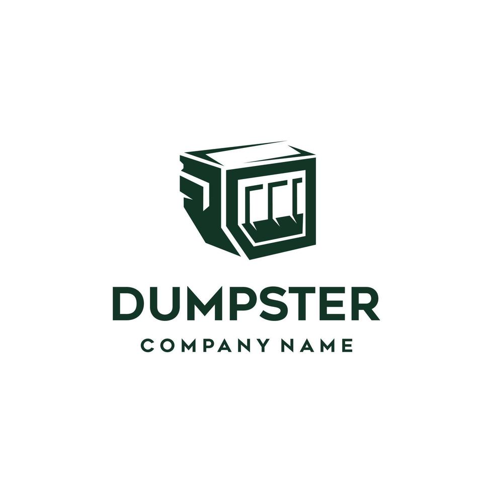 Müllcontainer Design Logo - - Vektor Illustration. geeignet zum Umwelt, Vermietung, Müll verwandt.