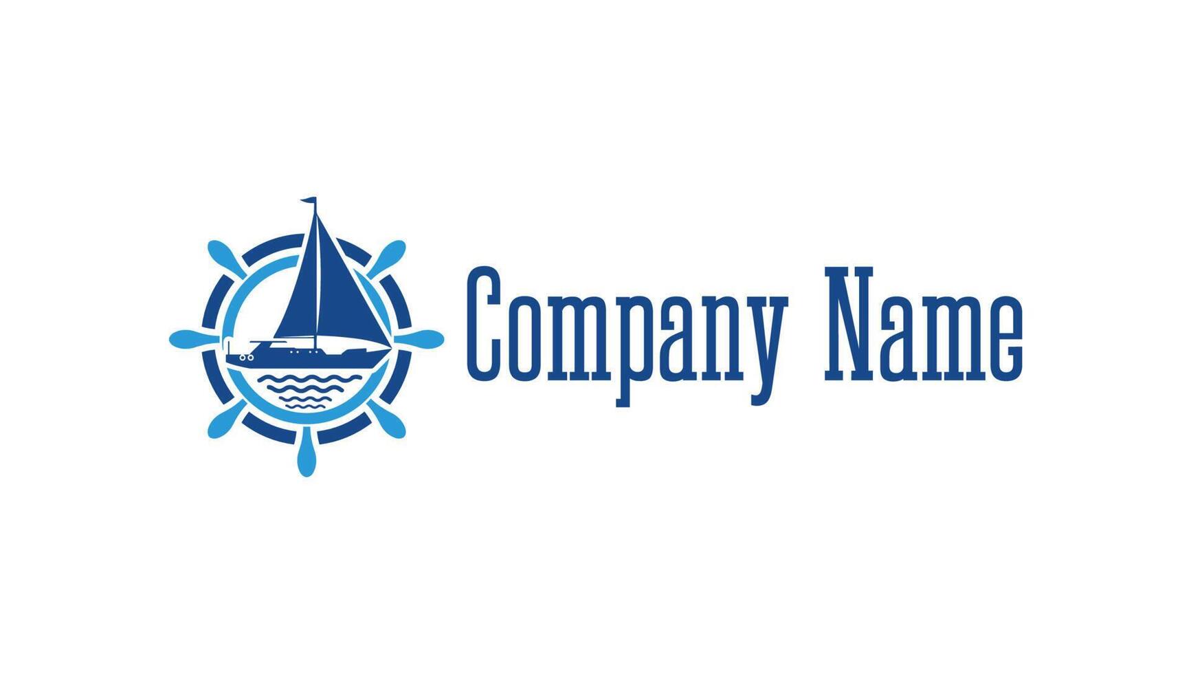 segling Yacht fartyg båt logotyp design vektor