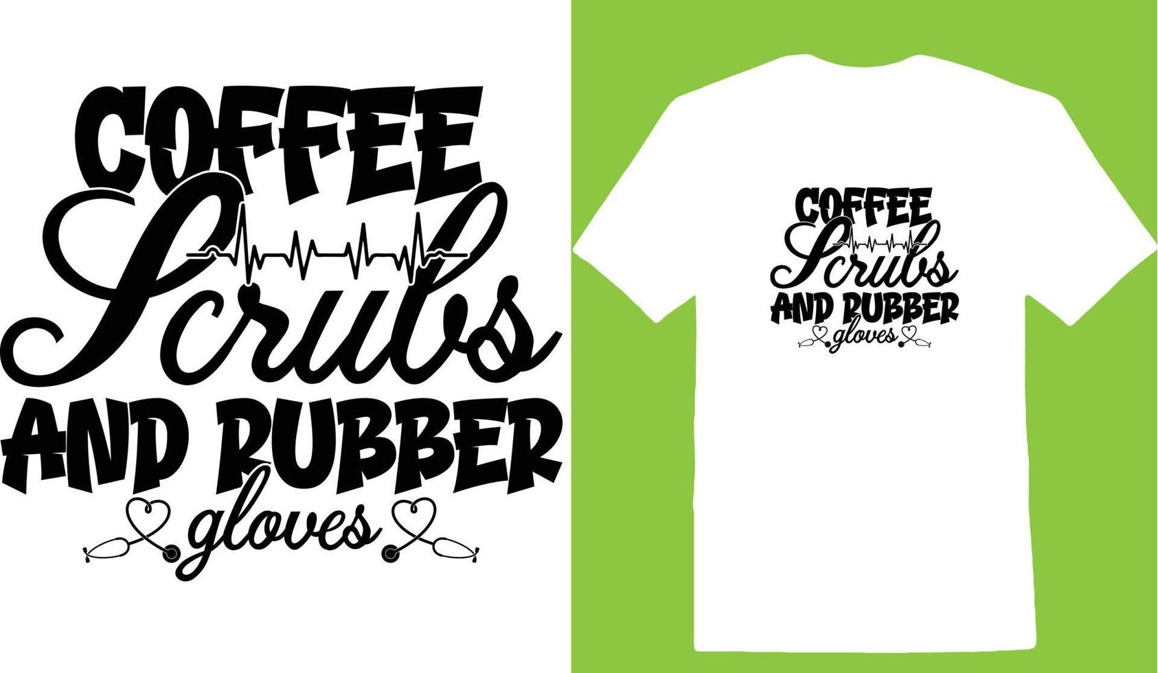 kaffe scrubs och sudd handskar t-shirt vektor