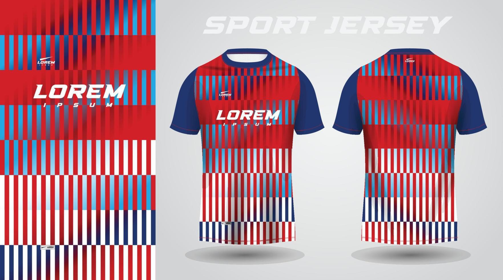 rot-blaues Hemd-Sport-Jersey-Design vektor