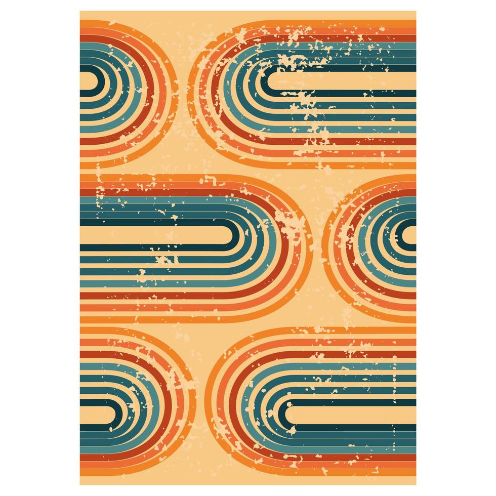retro Jahrgang 70er Jahre Stil Streifen Hintergrund Poster Linien.abstrakt stilvoll 70er Jahre Epoche Linie Rahmen Illustration vektor