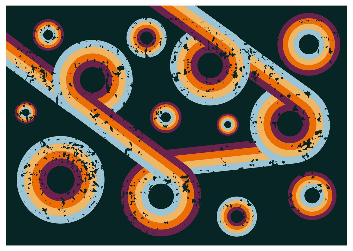 Jahrgang Hintergründe von das 1970er, retro Farben, Streifen Muster vektor