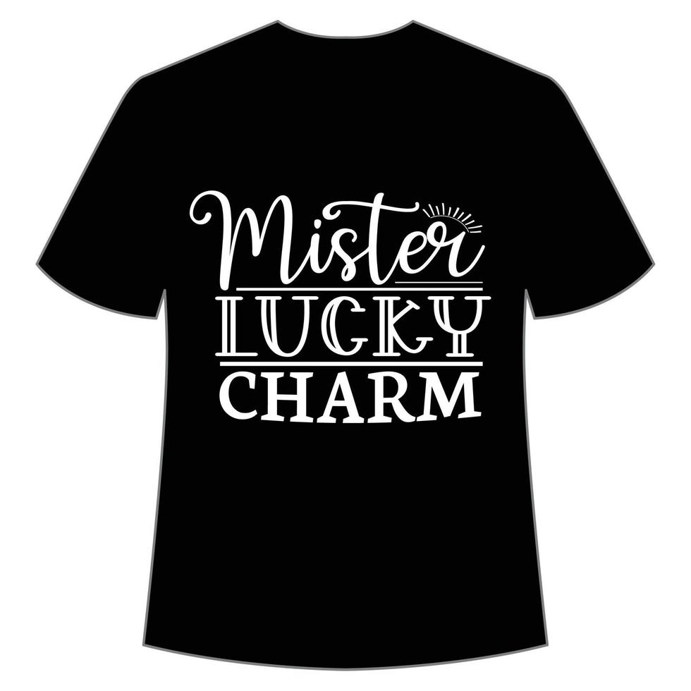 mister tur- charm st. Patricks dag skjorta skriva ut mall, tur- behag, irländska, alla har en liten tur typografi design vektor