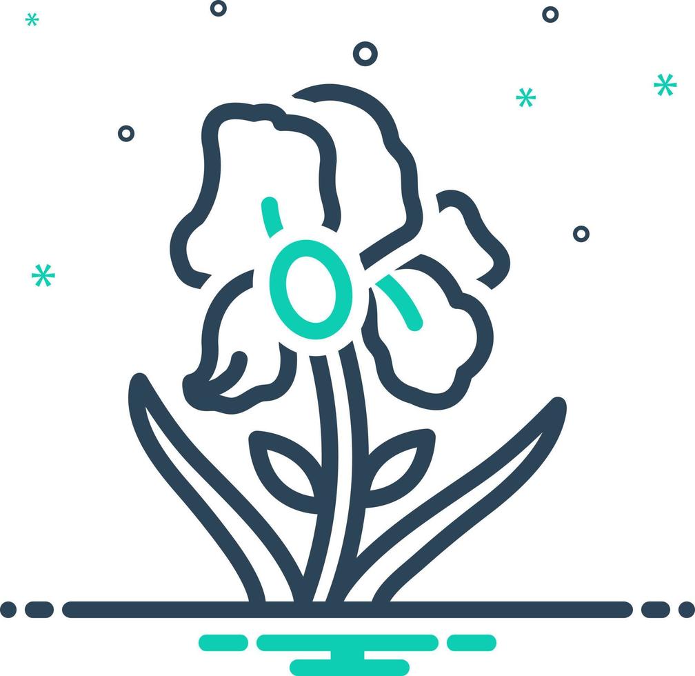 blanda ikon för iris blommor vektor