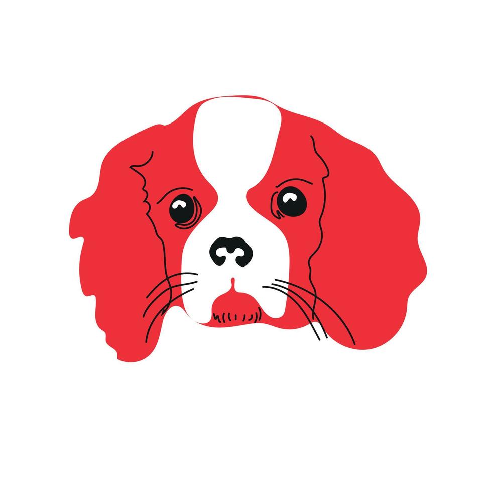 blenheim Kavalier König Charles Spaniel Hund Kopf Vektor eben Design Illustration von Vorderseite Aussicht zum Webseite Symbol, Sozial Medien und Blog Post zum Hund Geschäft verbunden