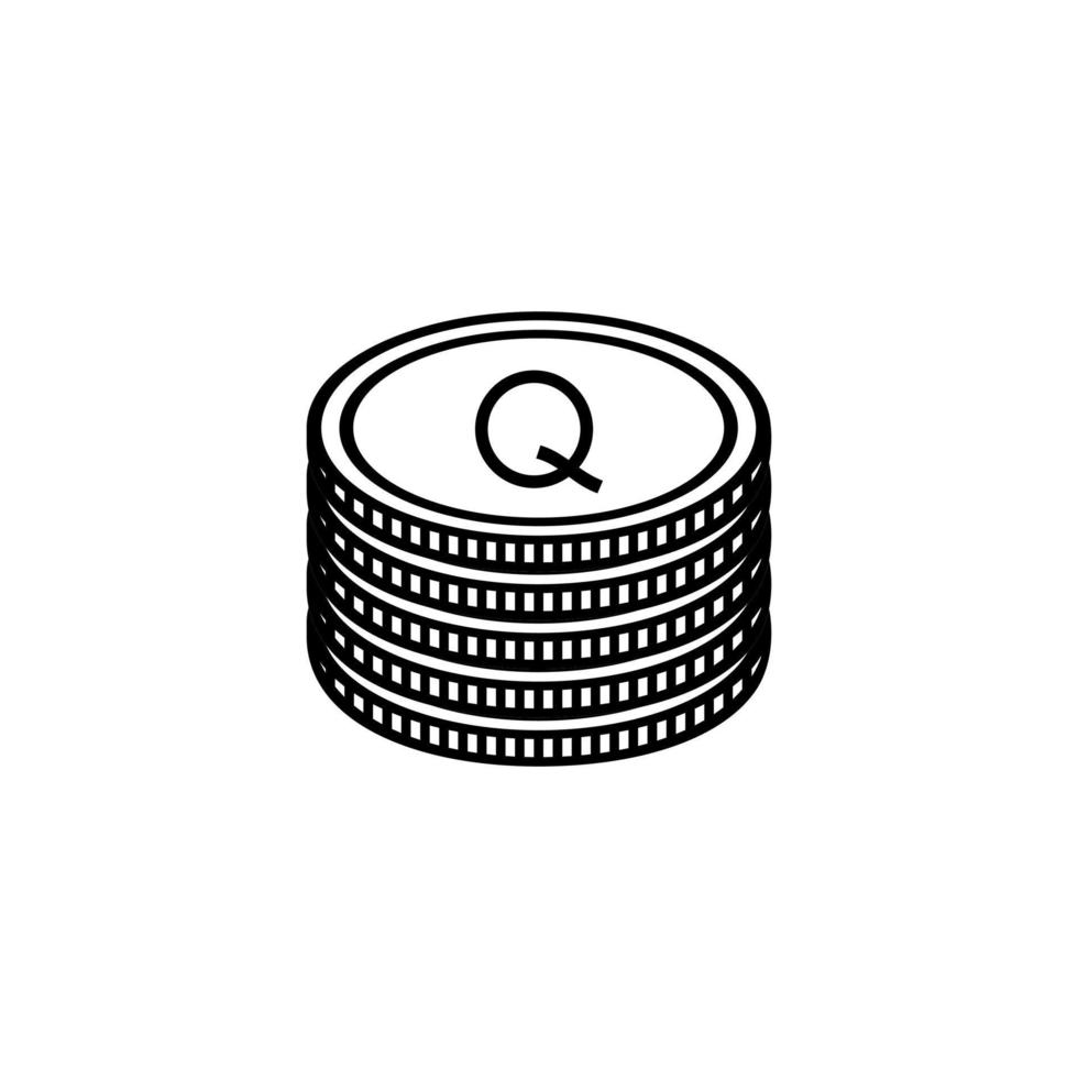 guatemala valuta symbol, guatemalan quetzal ikon, gtq tecken. vektor illustration