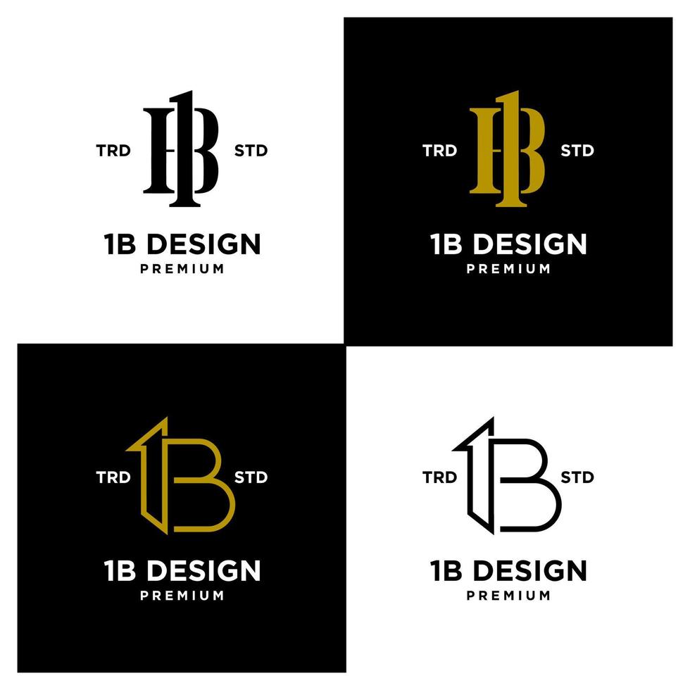 1b ib 13 Design Symbol Brief Initiale Logo einstellen Sammlung vektor