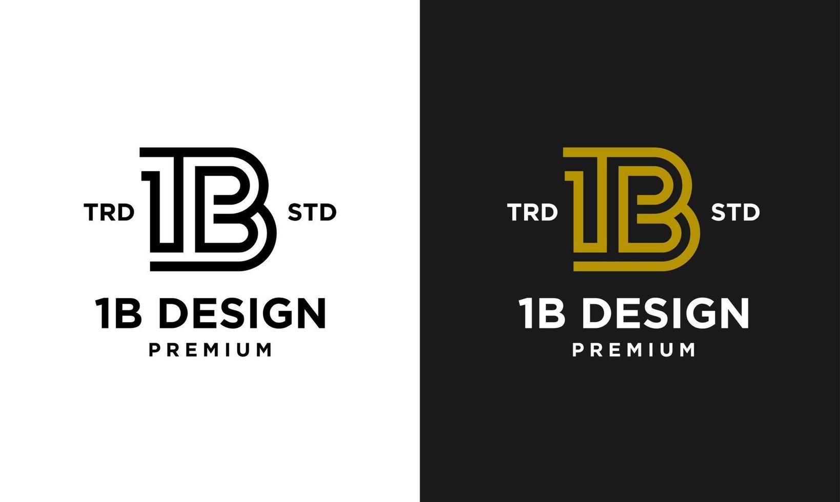 1b ib 13 design ikon brev första logotyp vektor