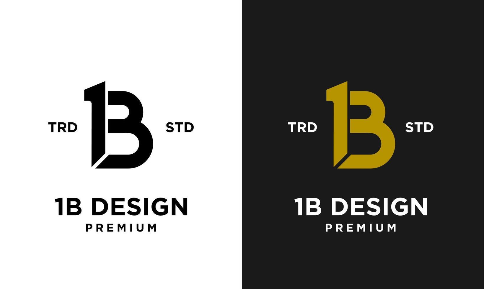 1b ib 13 design ikon brev första logotyp vektor