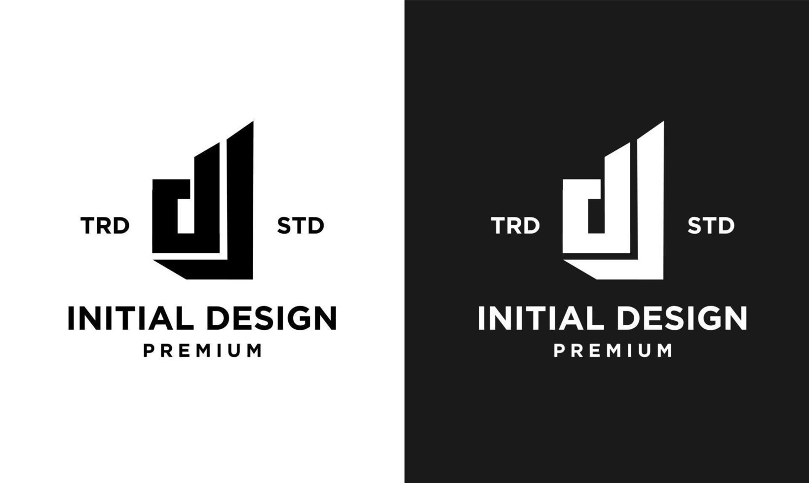 dj Initiale Design Brief Logo vektor