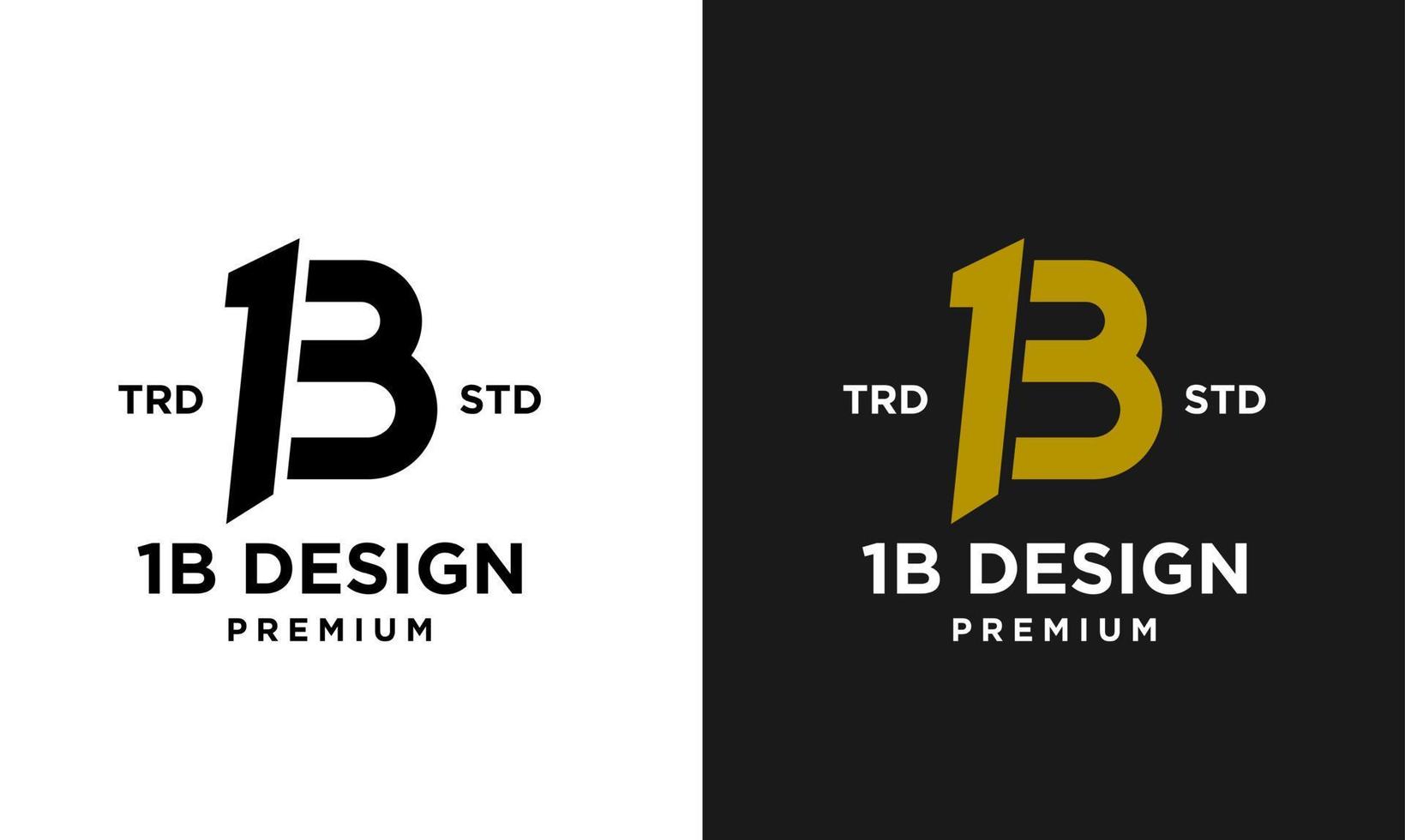 1b ib 13 design ikon brev första logotyp vektor