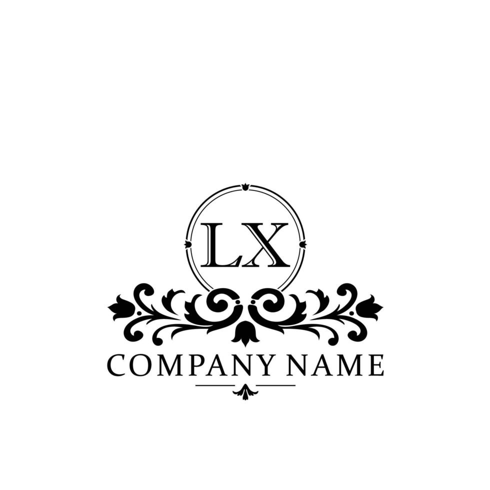 Brief lx Blumen- Logo Design. Logo zum Frauen Schönheit Salon Massage kosmetisch oder Spa Marke vektor
