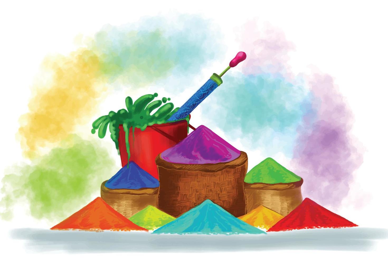 Lycklig holi festival av färger firande bakgrund vektor