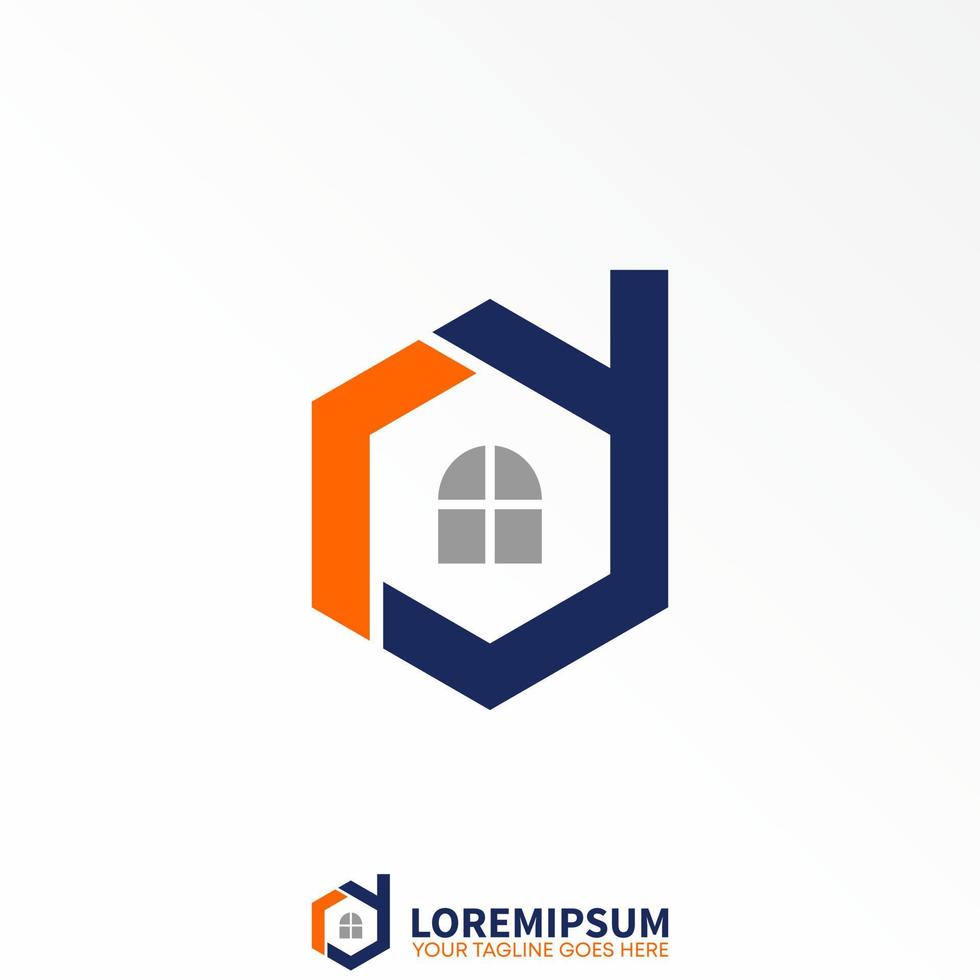 Brief oder Wort rd Schriftart im Hexagon mögen Dach Haus Bild Grafik Symbol Logo Design abstrakt Konzept Vektor Aktie. können Sein benutzt wie ein Symbol verbunden zu Initiale oder Eigentum.