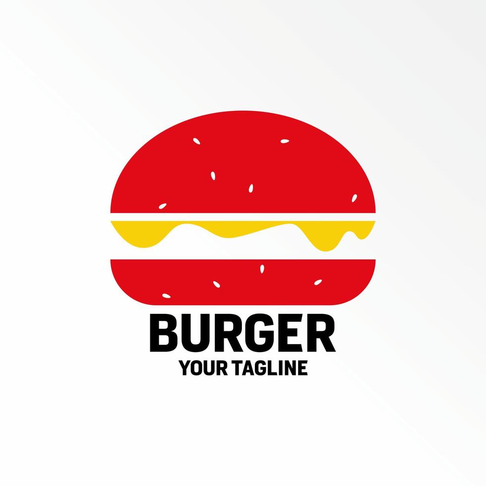enkel och unik hamburgare, ost och bröd bild grafisk ikon logotyp design abstrakt begrepp vektor stock. kan vara Begagnade som en symbol relaterad till mat eller skräp