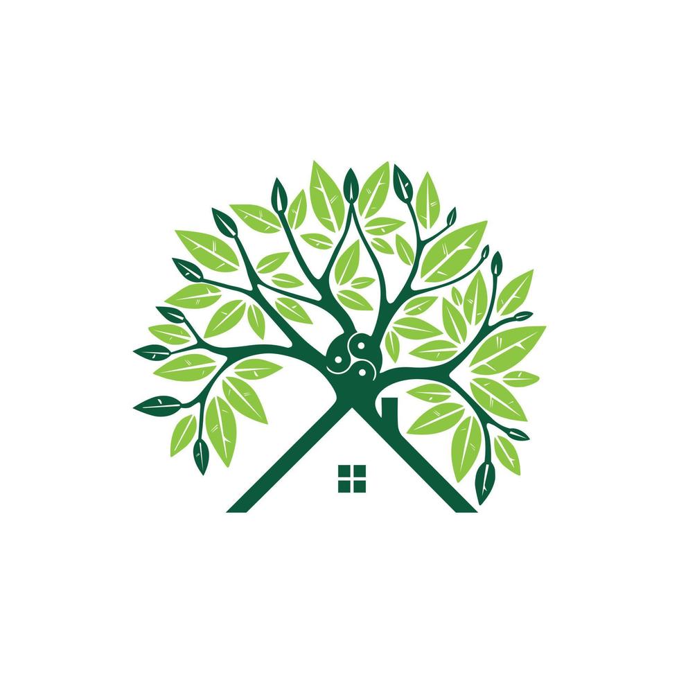 Baum Haus Logo Design Vorlage, Baum Zuhause Logo Design Vektor, Natur Öko Haus Logo kostenlos Vektor