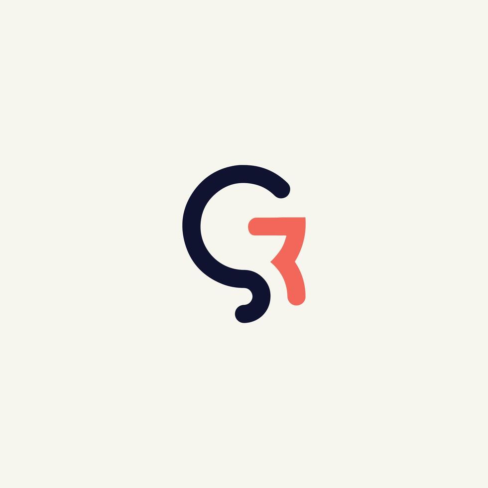 GR erstellen Brief Logo Design vektor