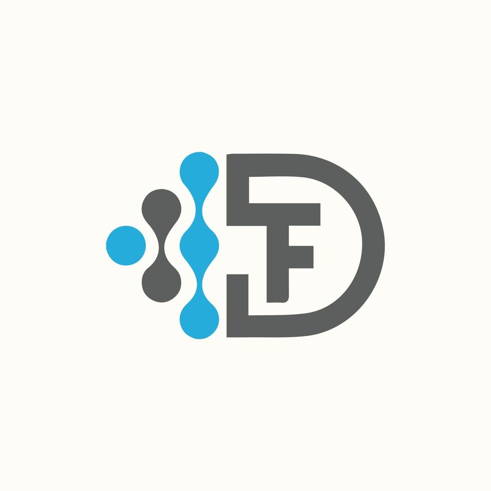df Technologie Vektor Logo Vorlage zum korporativ Identität, Netzwerk, Internet Technik Konzept illustr