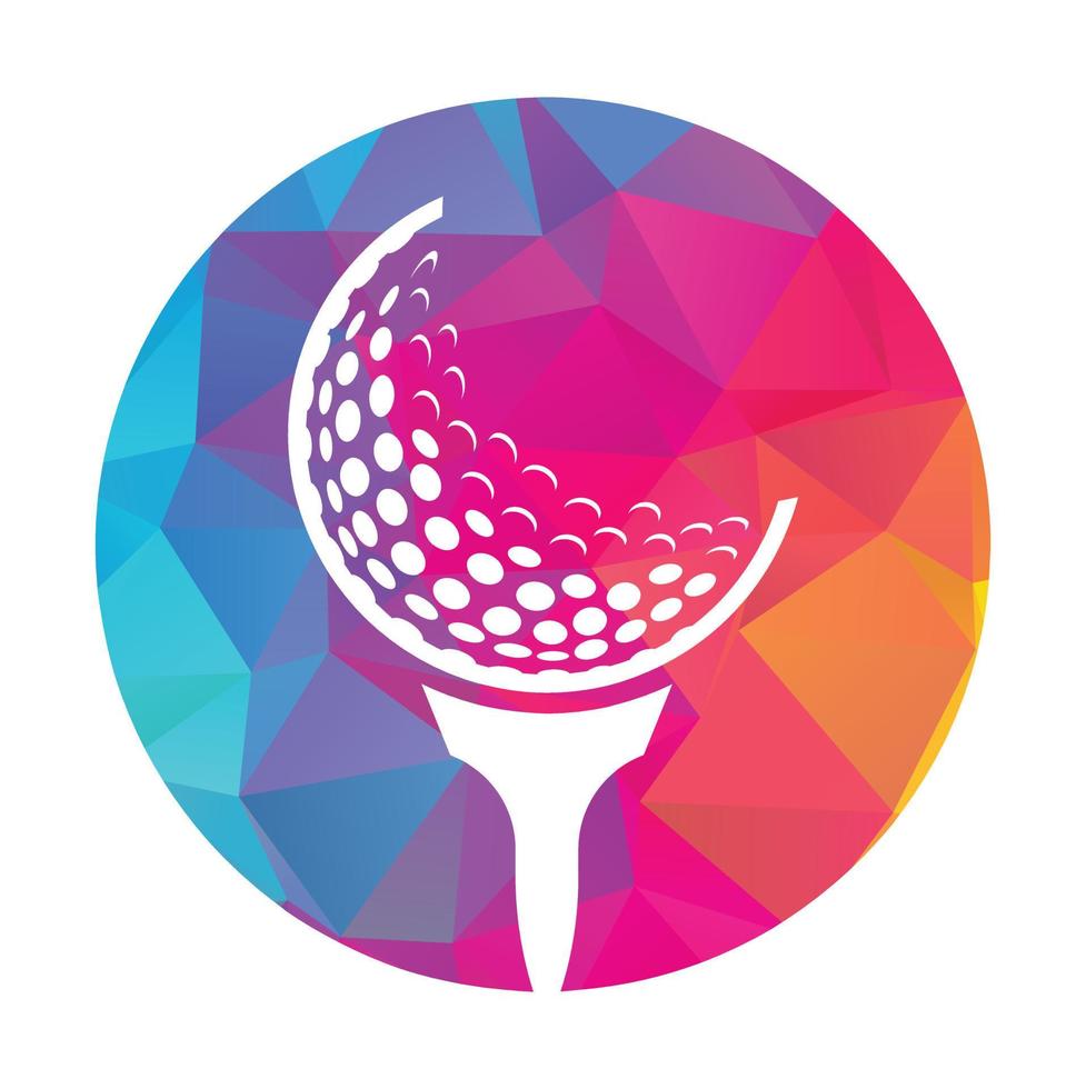 Golf Logo Design Vorlage Vektor. Golf Ball auf Tee Logo Design Symbol. vektor
