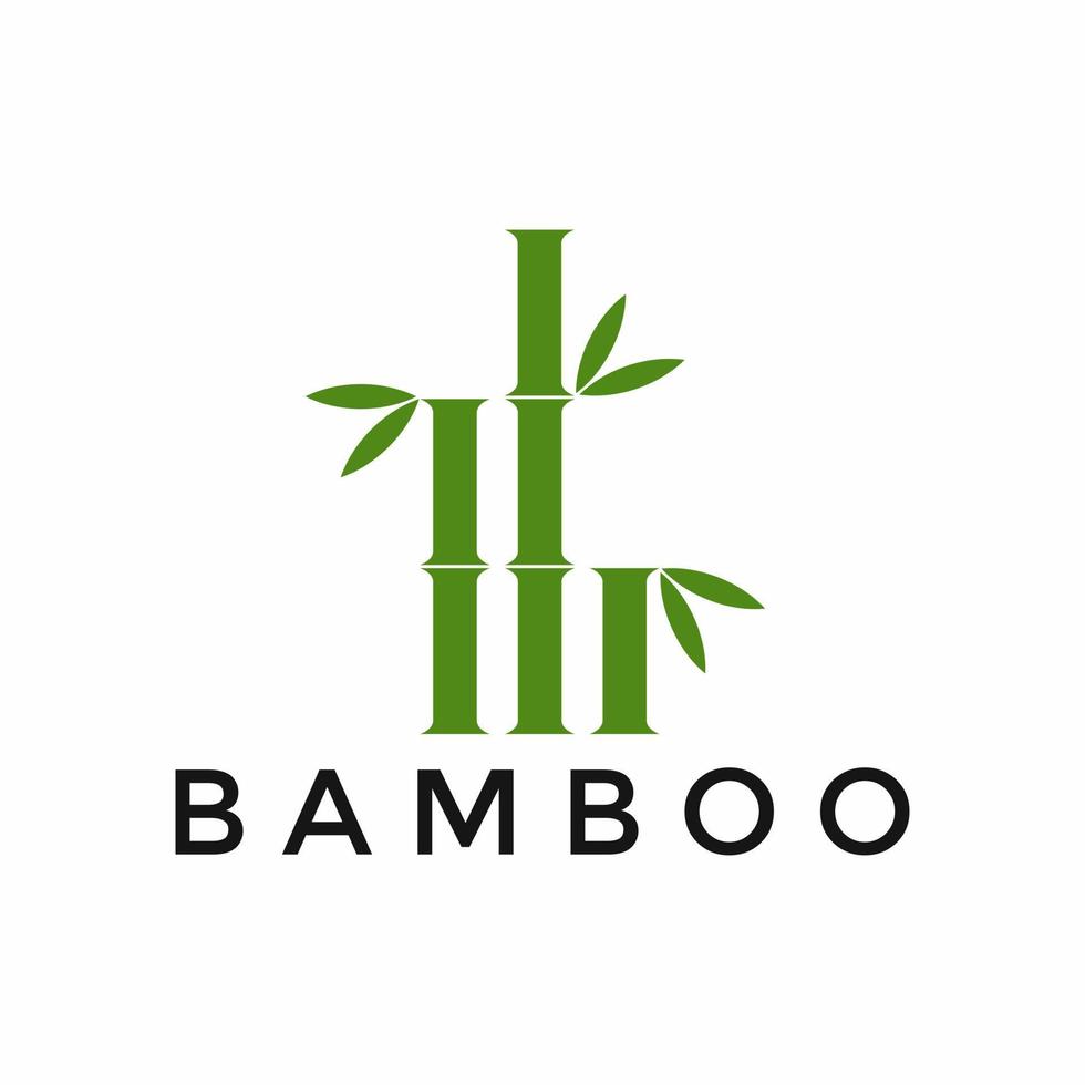 grön bambu logotyp formgivningsmall vektor