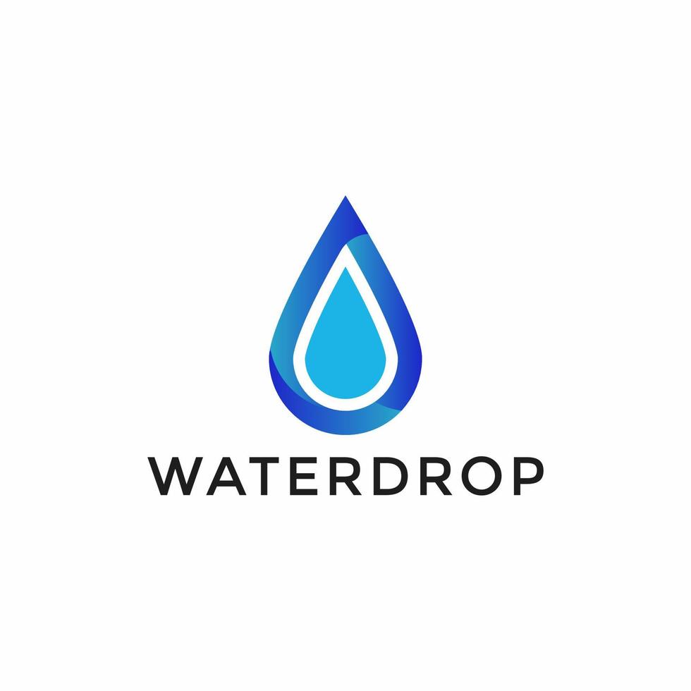 3d Design Wasser fallen Logo Vorlage Entwürfe, Vektor Illustration