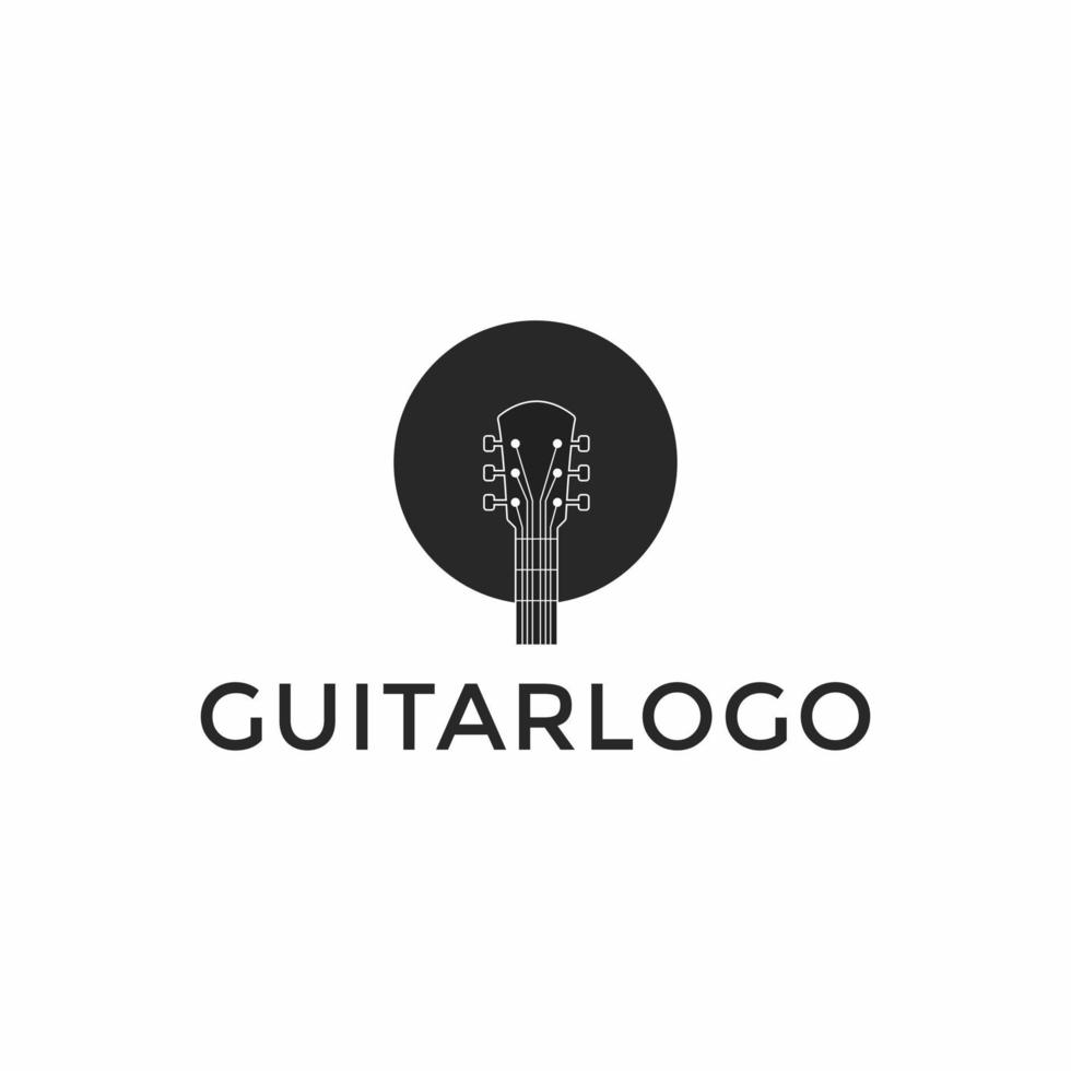 Vektor Illustration von Gitarre Logo Design Symbol