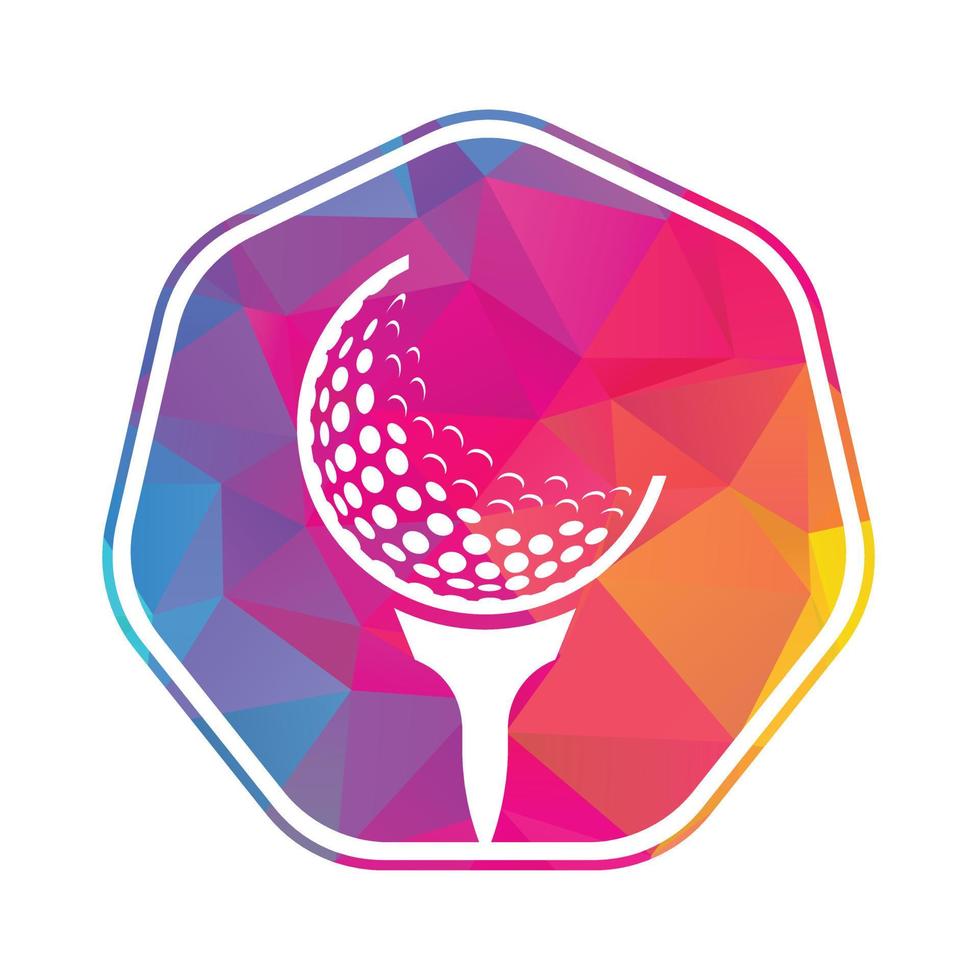 golf logotyp design mall vektor. golf boll på tee logotyp design ikon. vektor