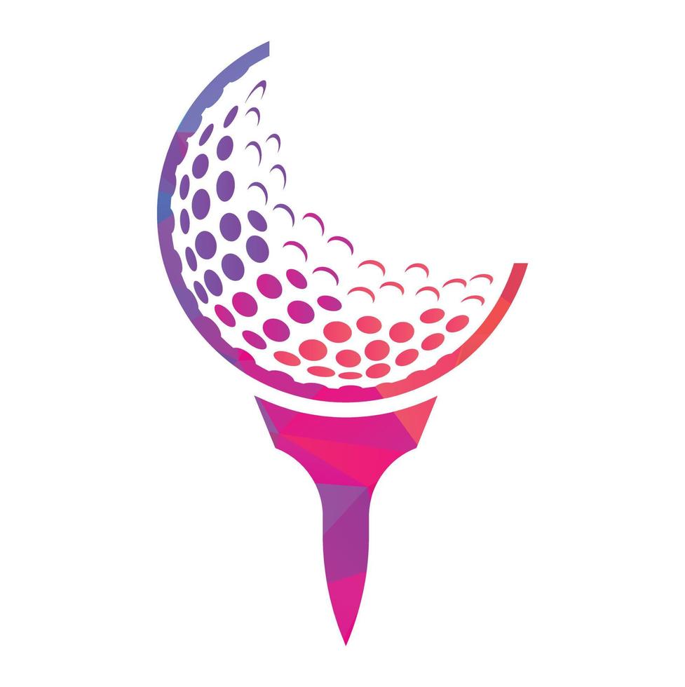 Golf Logo Design Vorlage Vektor. Golf Ball auf Tee Logo Design Symbol. vektor