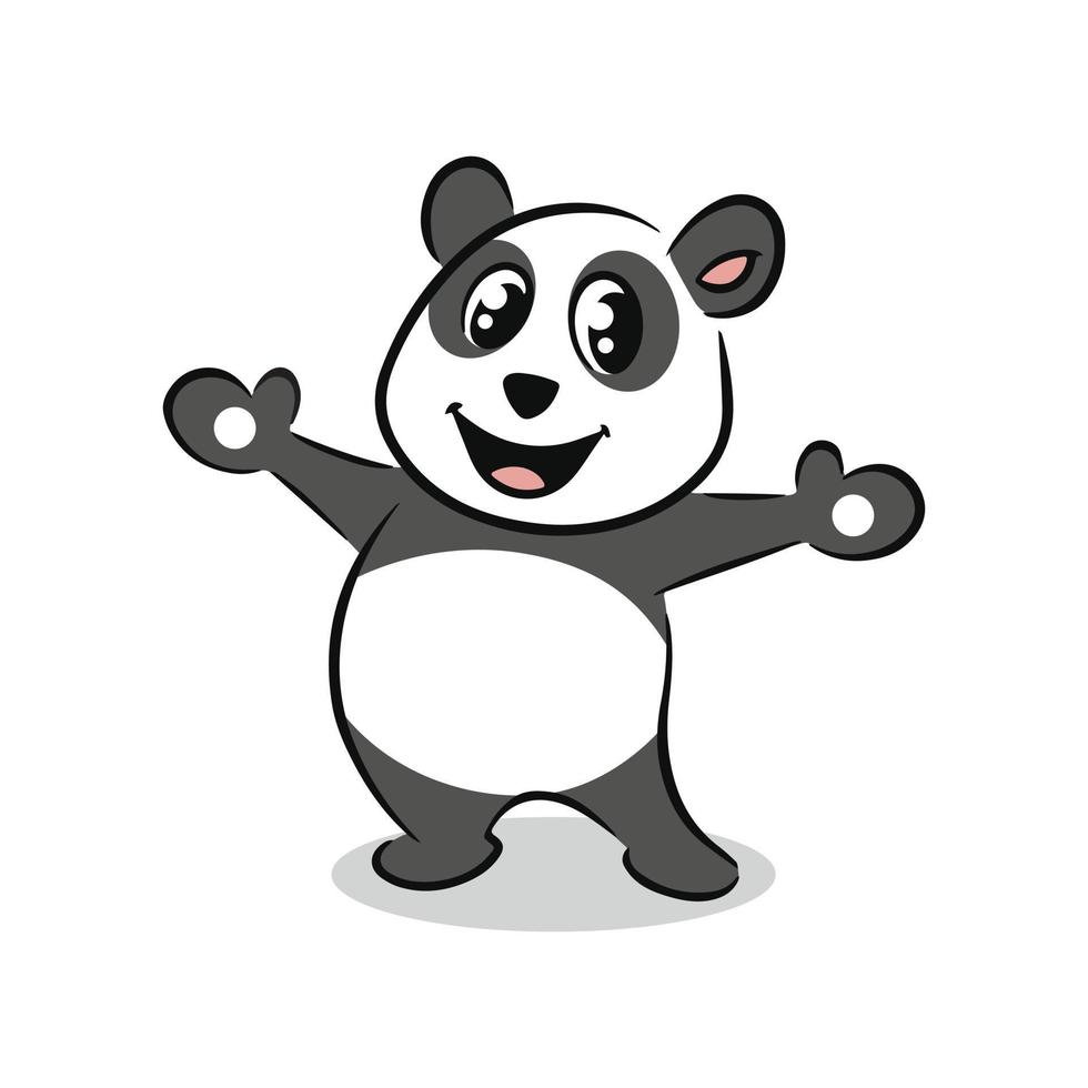 fri söt chibi panda tecknad serie vektor. Lycklig tecknad serie panda illustration vektor