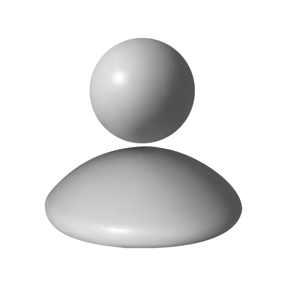 3d grå vektor maska användare avatar ikon i minimalistisk stil. användare symbol för din hemsida design, logotyp, app, ui. illustration isolerat på vit bakgrund