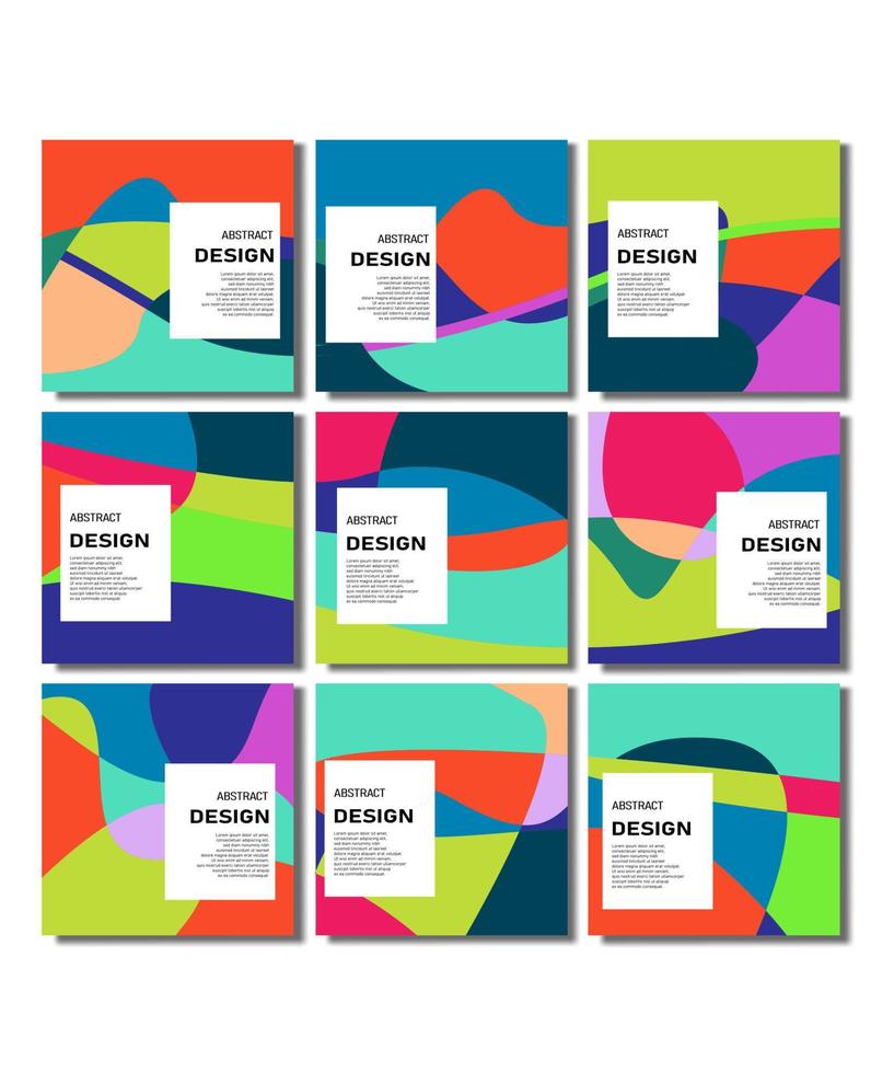 en samling av färgrik posta mall, abstrakt bakgrund, abstrakt form bakgrund vektor