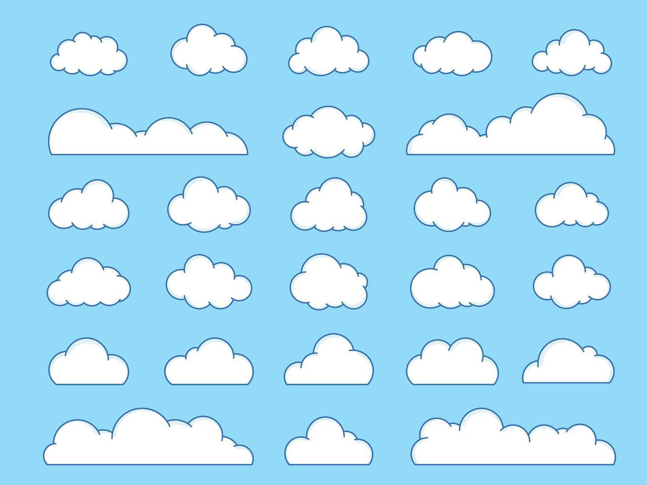 Karikatur Wolken Freiform und viele gestalten Wolken sind perfekt zum Ihre Dekoration vektor