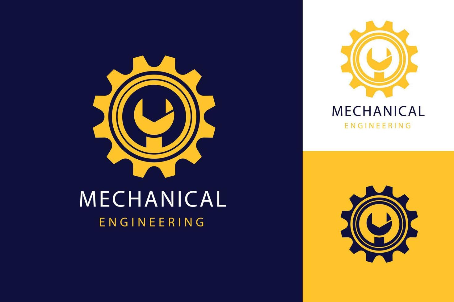 Hand gezeichnet mechanisch Logo Vorlage Design vektor