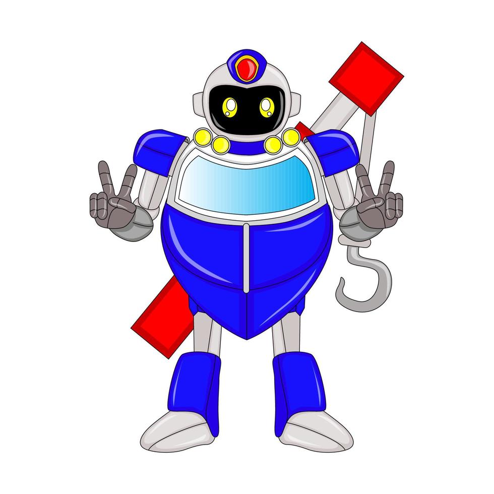 Roboter Kran Schiff Charakter, Vektor, editierbar, großartig zum Comics, Illustrationen, Färbung Bücher, Aufkleber, Poster, Webseiten, Drucken, T-Shirts und Mehr vektor