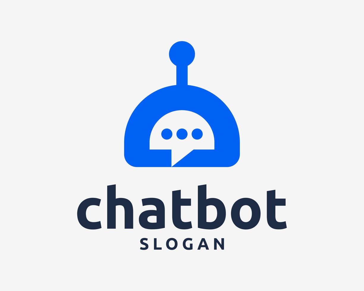 chatt bot service assistent Stöd smart ai prata meddelande enkel minimal modern vektor logotyp design