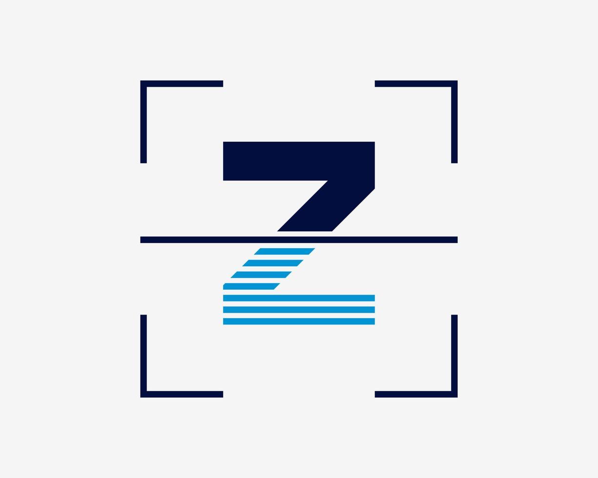 brev z initialer skanna scanner läser in fånga Identifiering enkel minimalistisk vektor logotyp design