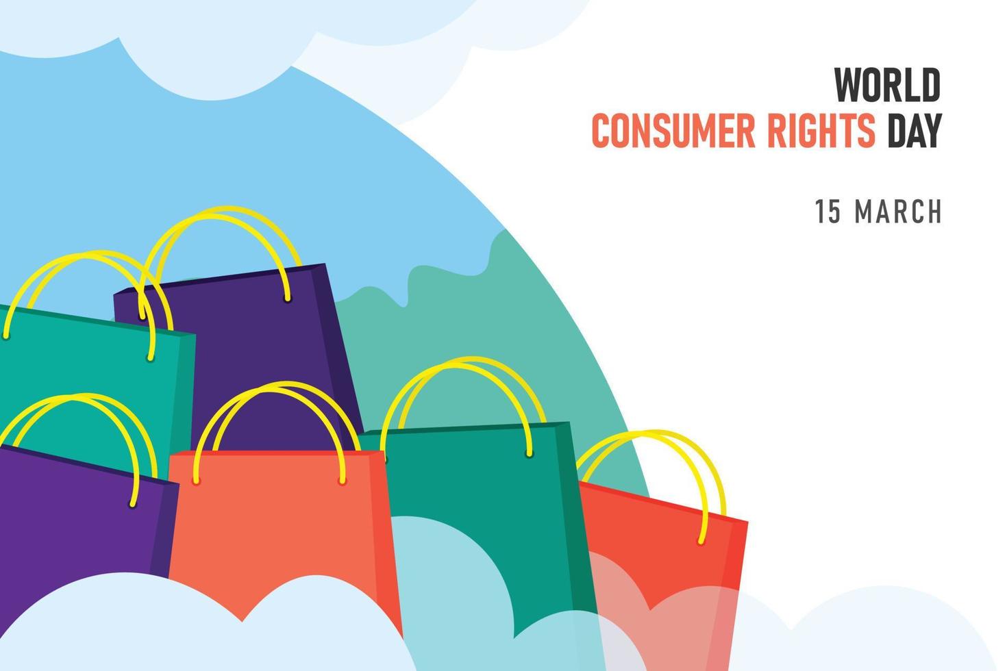 värld konsument rättigheter dag bakgrund. vektor