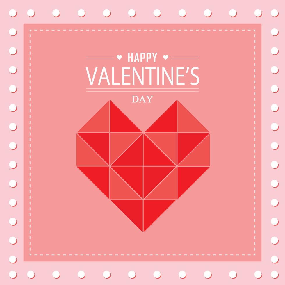 Lycklig valentines dag kort. geometrisk stiliserade hjärta med trianglar. vektor